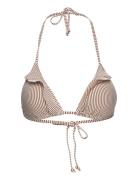 Striba Bel Frill Bikini Top Brown Becksöndergaard