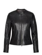 Diora Classic Leather Jacket Black Jofama
