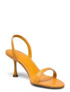 Heel Croc-Effect Sandals Orange Mango