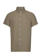 Linen Shirt Short Sleeve Khaki Sebago