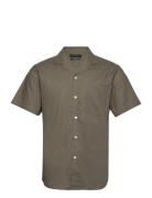 Bowling Cotton Linen Shirt S/S Khaki Clean Cut Copenhagen