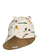 Gorm Reversible Sun Hat With Ears Beige Liewood