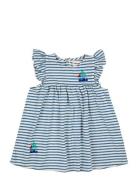 Blue Stripes Ruffle Dress Navy Bobo Choses