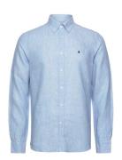 Douglas Bd Linen Shirt Ls Blue Morris