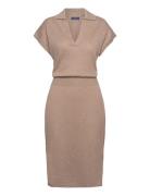 Linen-Blend Collar Dress Brown GANT