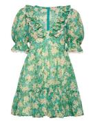 Chiffon Puffed Mini Dress Green By Ti Mo