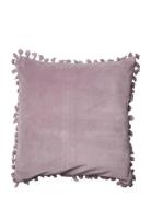 Cushion Cover Velvet Cotton W Fringe Purple C'est Bon