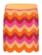 Openwork Knitted Mini-Skirt Orange Mango