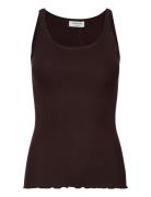 Silk Top W/ Elastic Band Brown Rosemunde