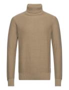 Slhaxel Ls Knit Roll Neck W Beige Selected Homme