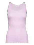 Rwbelle U-Neck Strap Elastic Top Purple Rosemunde