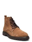 Biagil Laced Up Boot Suede Beige Bianco