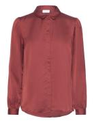 Viellette Satin L/S Shirt - Noos Red Vila