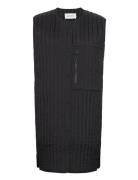 Lw Vertical Quilted Long Vest Black Calvin Klein