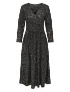 Onlnew Pella L/S Foil Wrap Dress Jrs Black ONLY