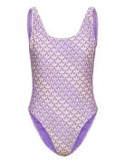Originals Monogram 3-Stripes Swimsuit Purple Adidas Performance