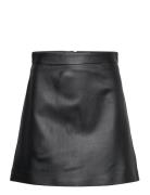 Leather A-Line Mini Skirt Black IVY OAK