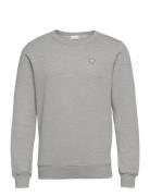 Erik Basic Badge Sweat - Gots/Vegan Grey Knowledge Cotton Apparel