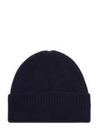 Short Rib Fold Cap Navy Davida Cashmere