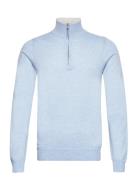 Man Half Zip Blue Davida Cashmere