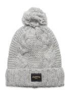 Cable Knit Beanie Hat Grey Superdry