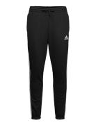 Essentials French Terry Tapered 3-Stripes Joggers Black Adidas Sportsw...