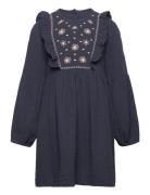 Flowers Cotton Dress Navy Mango