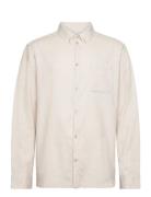 Regular Fit Melangé Flannel Shirt - Cream Knowledge Cotton Apparel