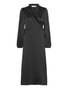 Peony Long Sleeve Dress Black A-View