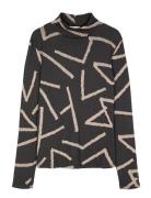 Lines All Over Turtle Neck T-Shirt Grey Bobo Choses