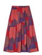 Geometric All Over Flared Skirt Red Bobo Choses