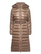 Ess Belted Padded Lw Maxi Coat Gold Calvin Klein