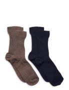 Sock Sb 2P Wool Ribb Patterned Lindex