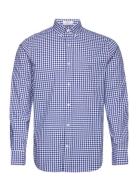 Reg Classic Poplin Gingham Shirt Blue GANT