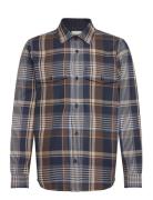 Heavy Twill Check Overshirt Navy GANT