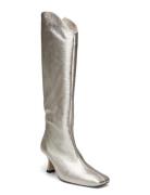 Billy Shimmer Silver Leather Boots Silver ALOHAS