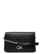 Re-Lock Shoulder Bag Md - Emb Black Calvin Klein