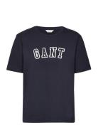 Rel Logo C-Neck T-Shirt Blue GANT