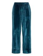 Pant Shiny Velours Piping Blue Hunkemöller