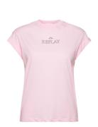T-Shirt Regular Pure Logo Pink Replay