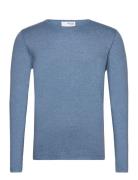 Slhrome Ls Knit Crew Neck Blue Selected Homme