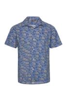 Printed Short Sleeve Shirt Blue Morris