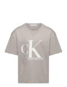 Marble Monogram Ss T-Shirt Grey Calvin Klein