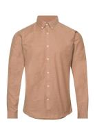 Yarn Dyed Oxford Superflex Shirt L/ Brown Lindbergh