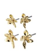 Riko Recycled Earrings, 2-In-1 Set Gold Pilgrim