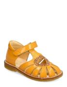 Sandals - Flat - Closed Toe - Orange ANGULUS