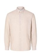 Slhregkylian-Linen Shirt Ls Classic Noos Cream Selected Homme