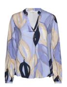 Cisna V-Neck Blouse Aop Blue Tamaris Apparel