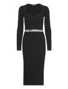 Lslv Logo Knit Dress Black Karl Lagerfeld