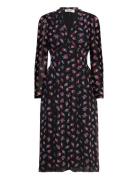 Dvf Tied Erica L/S Midi Dress Black Diane Von Furstenberg